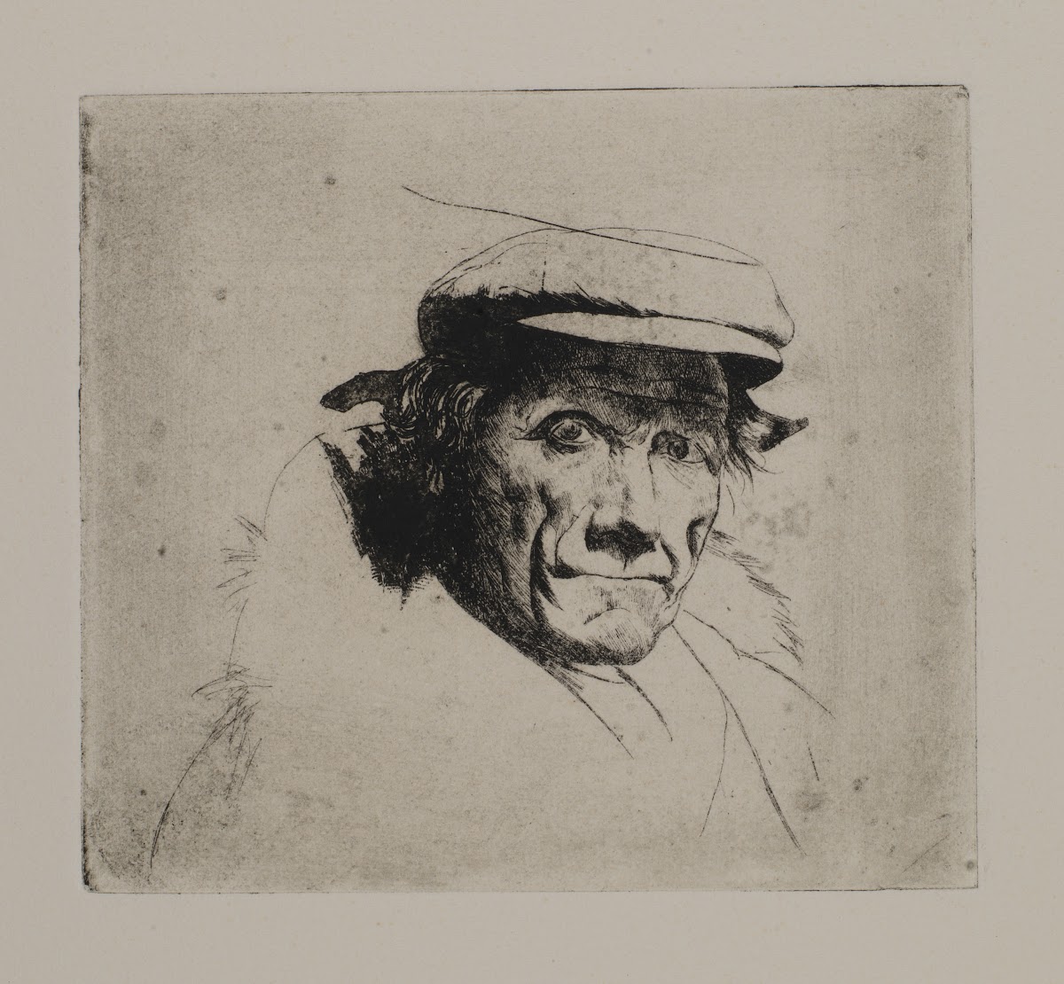 Man with Cap and Fur Collar ca 1910