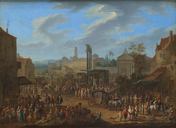 Jahrmarkt mit Tempel und Maibaum 1724