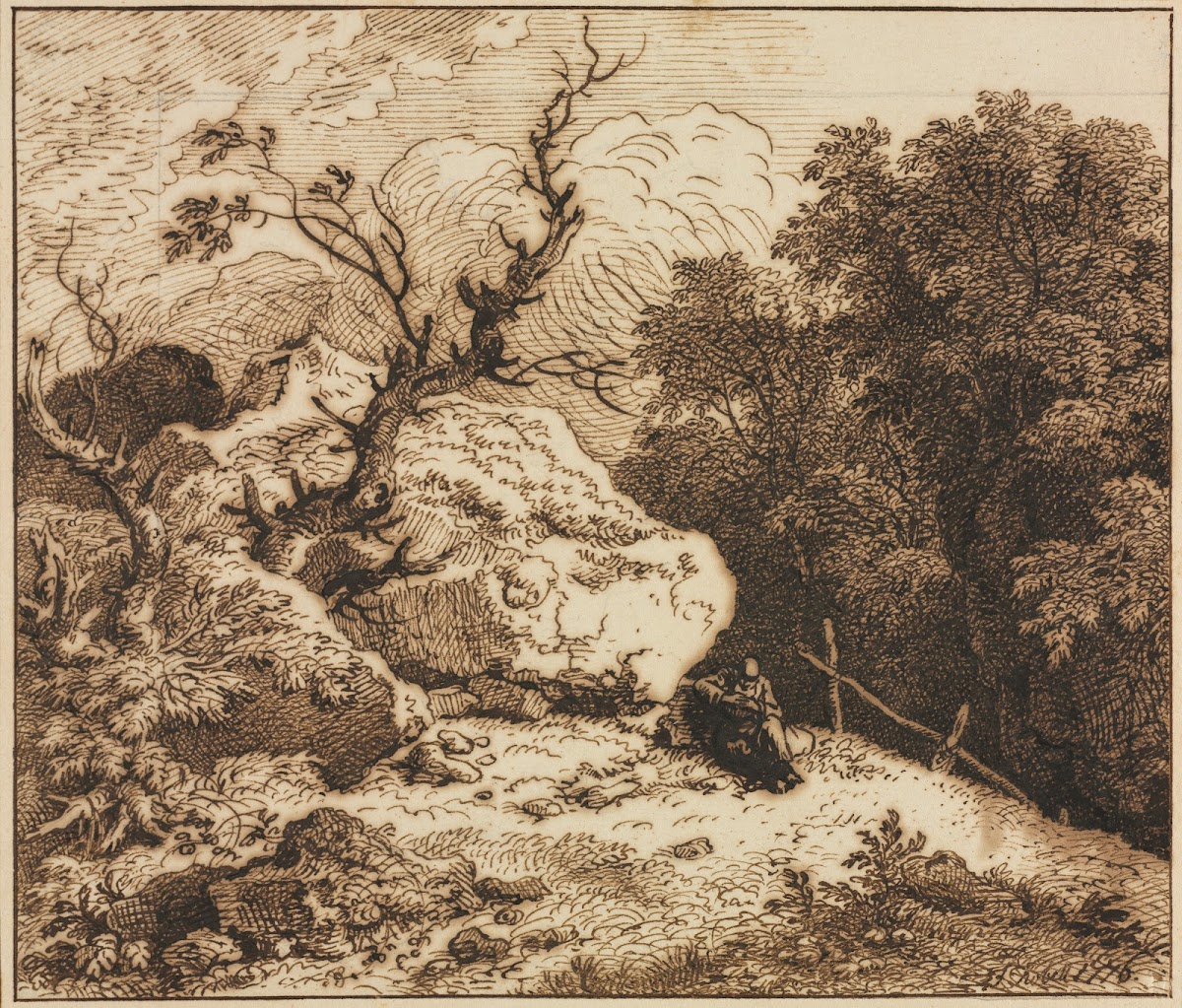 Hermit In A Wooded Landscape 1776
