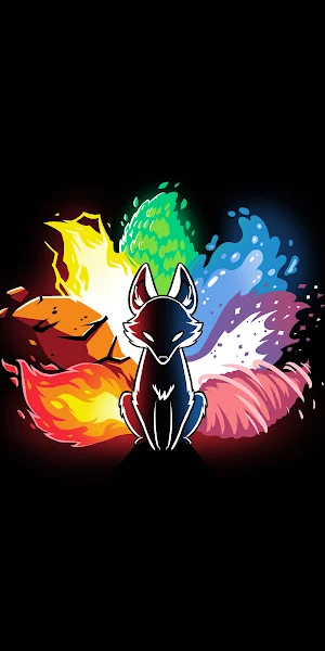 Fox, Elements, Nature, Animal Art 4K iPhone Wallpaper Background