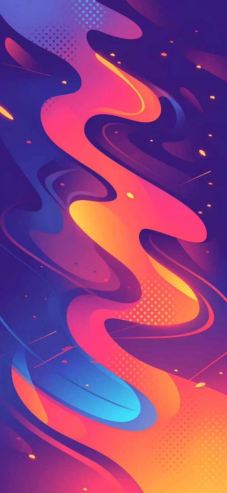 Abstract Fluid Colorful Waves - Digital Art iPhone Wallpaper (946x2048)