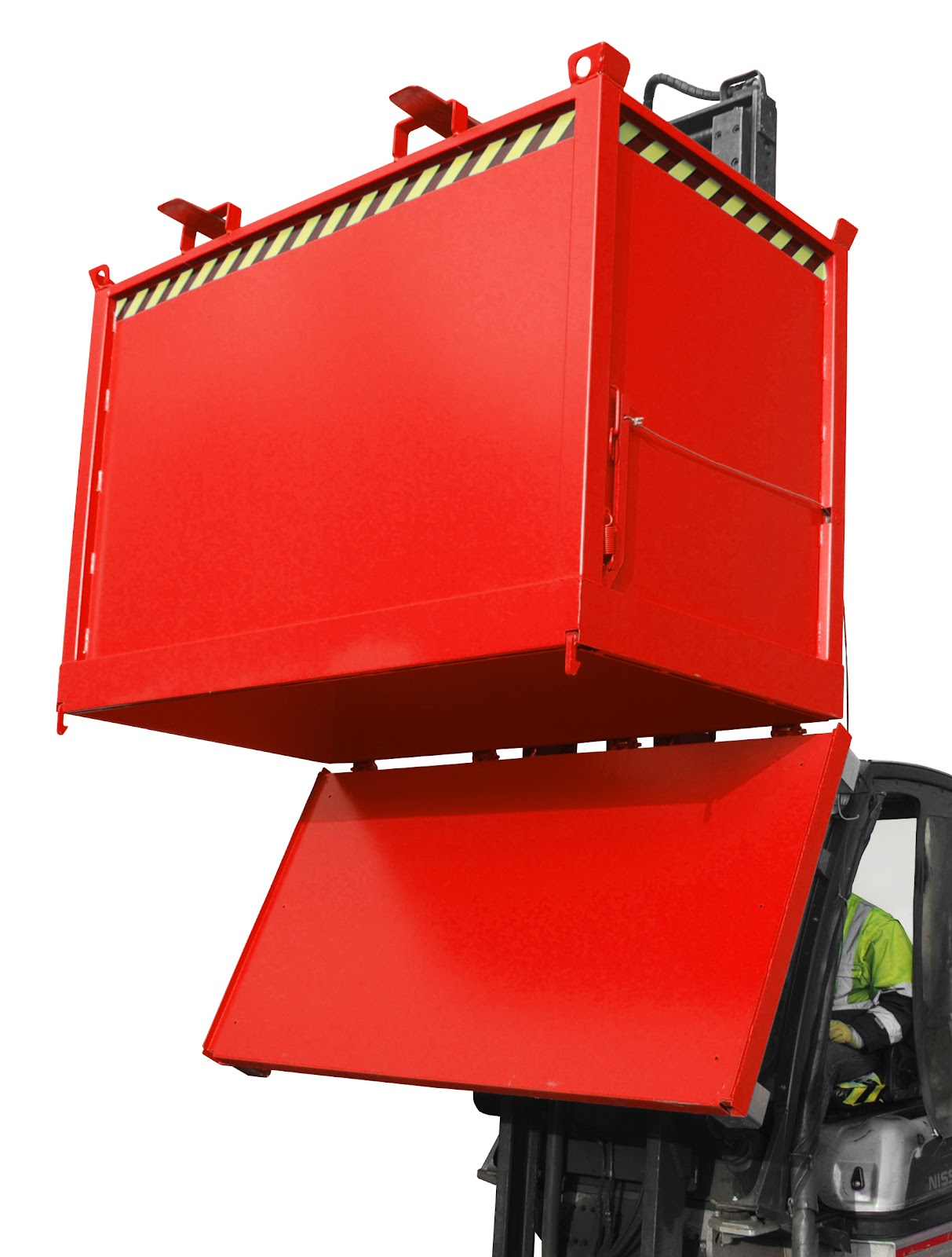 Bodemklepcontainer FB 2000, gelakt, Vuurrood