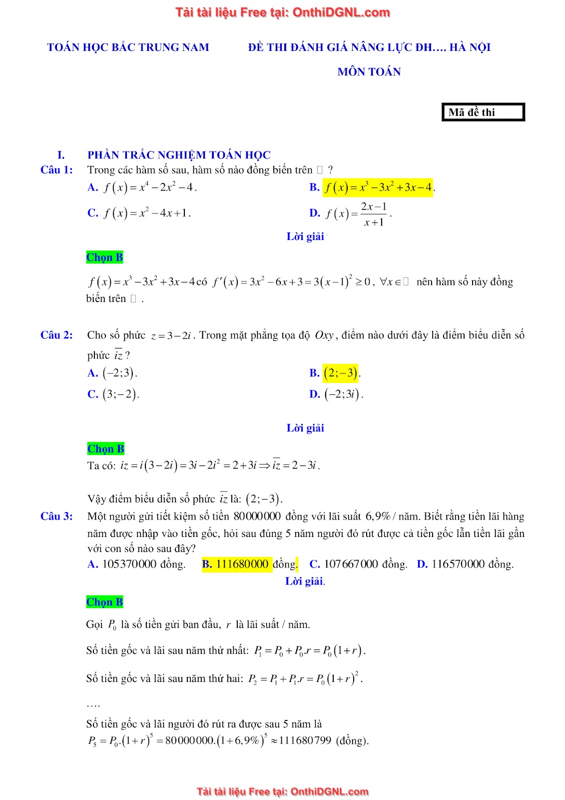 16 Đề ôn DGNL Sư Phạm HN môn toán - có đáp án