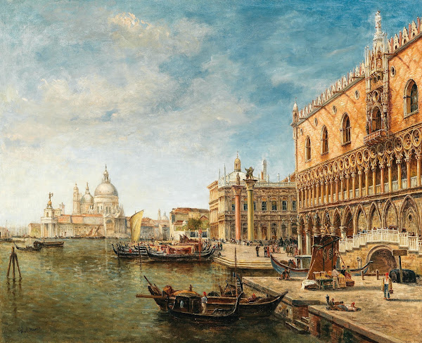 A View Of Venice With The Doges Palace And Punta Della Dogana In The Distance
