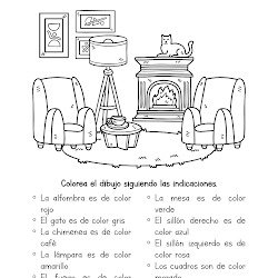 Colorea los dibujos leyendo y siguiendo las indicaciones