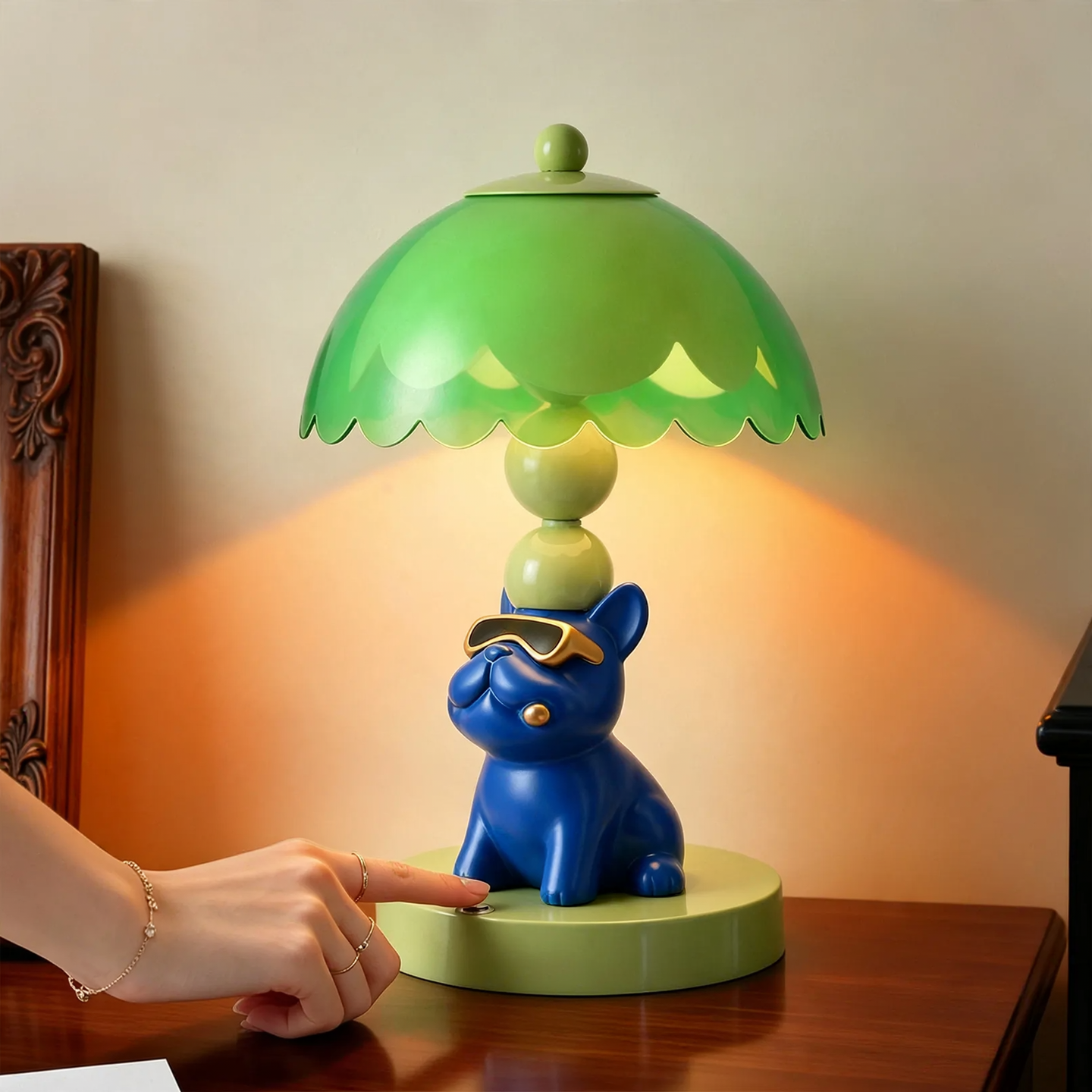 French Bulldog Table Lamp with Sunglasses