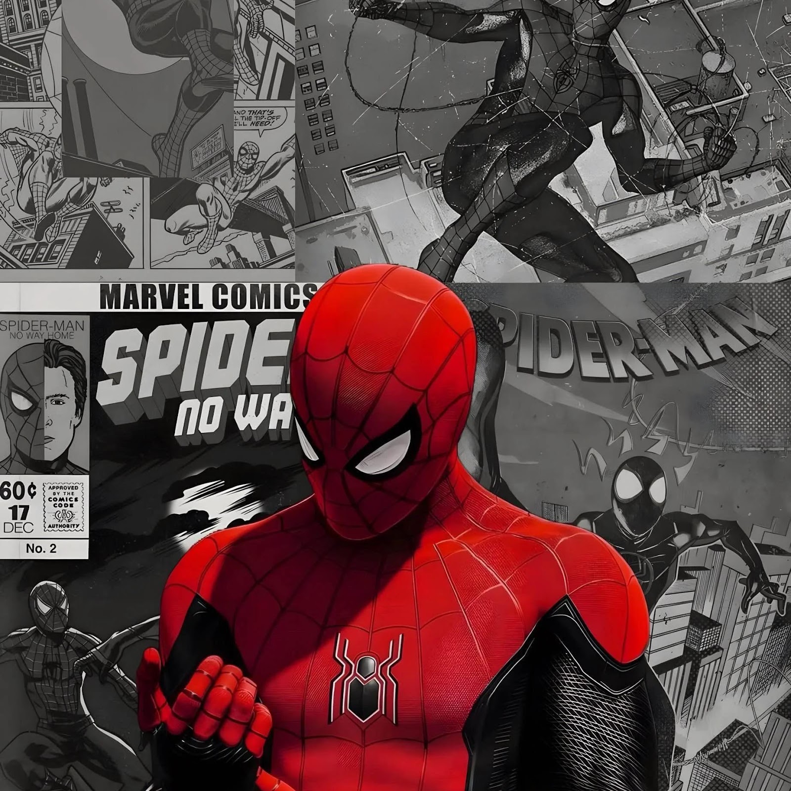 Download Spider-Man Red Suit Collage 2K iPhone
