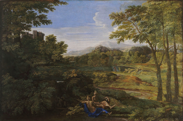 Paysage avec deux nymphes et un serpent ca 1659