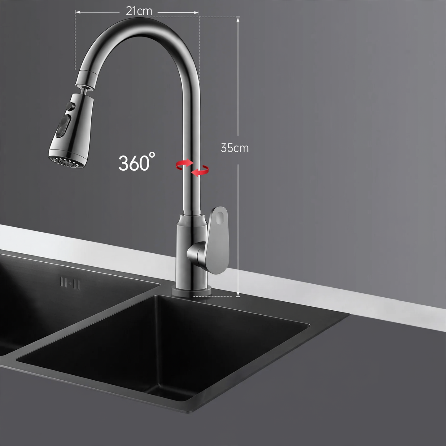 Pull-out kitchen faucet with ceramic valve