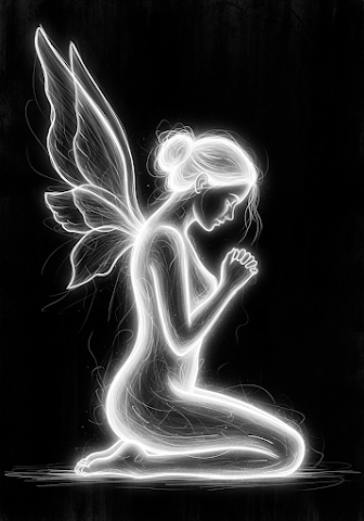 Ethereal Whispers of a Kneeling Spirit