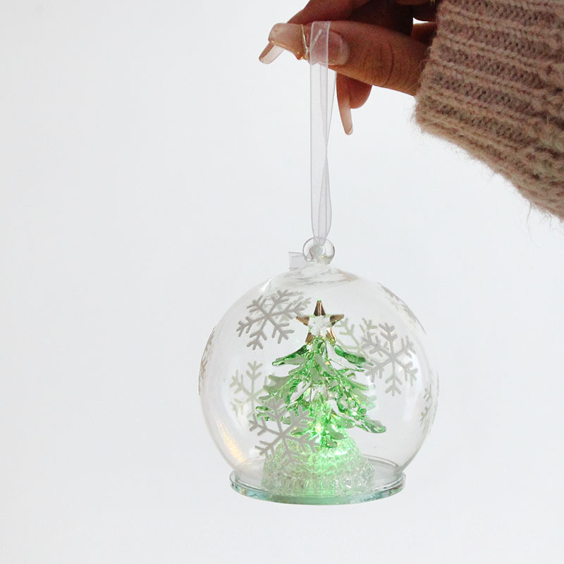 Glass Christmas tree, 8.5 cm, handmade decoration