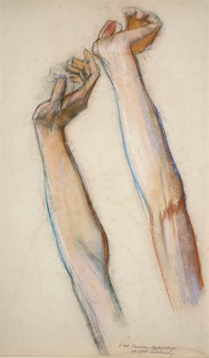 Boys hands study for a figure next to Polonia 1893