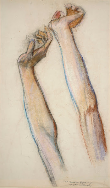 Boys hands study for a figure next to Polonia 1893