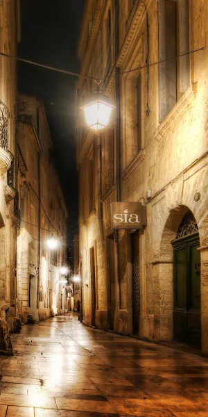 Cityscape, Alley, Night, Architecture 4K Wallpaper Background