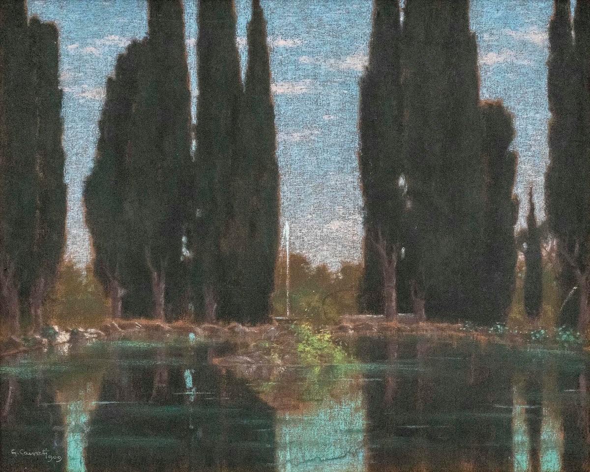 Der Zypressenteich in der Villa Falconieri 1909