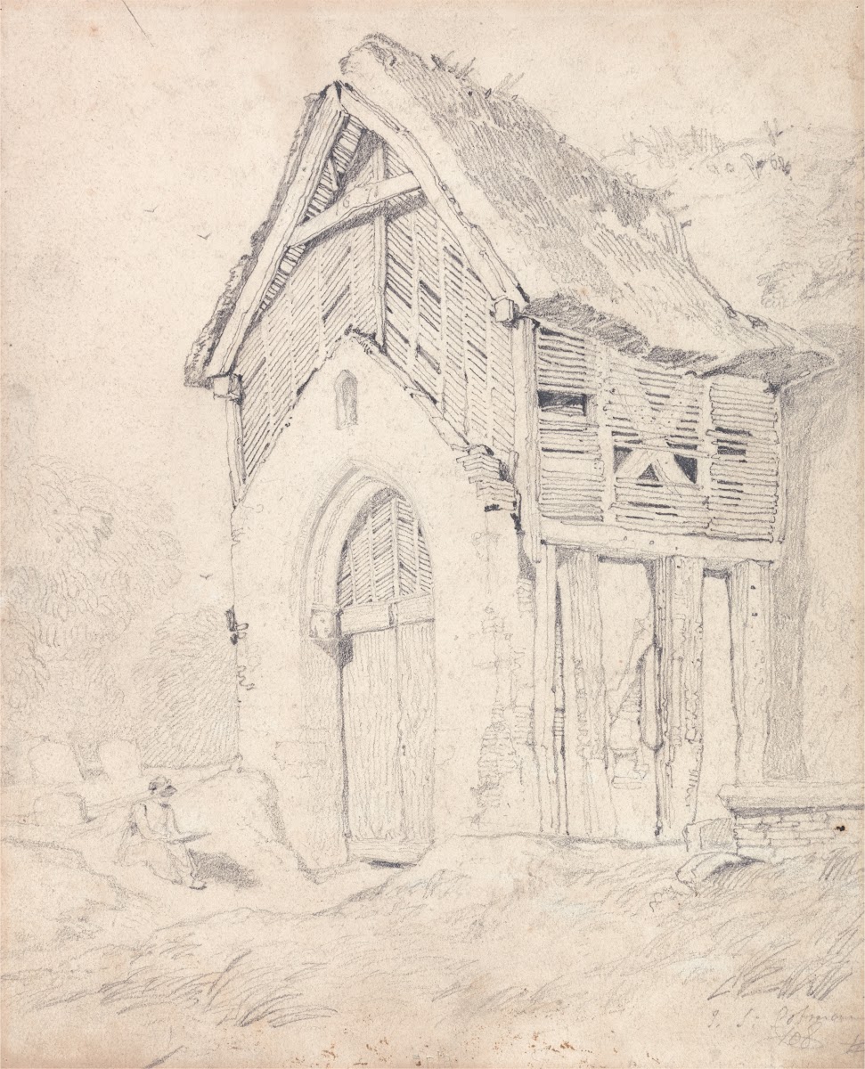 Porch and Belfry of Thurgarton Church Norfolk ca 1810