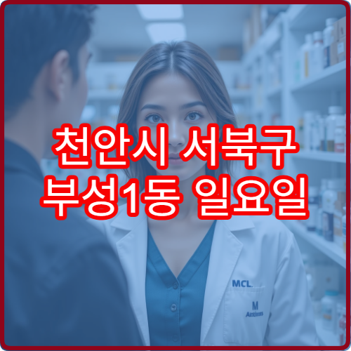천안시 서북구 부성1동 일요일 문 여는 당번 약국 안내