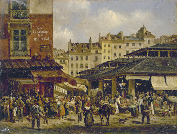Les Halles et la rue de la Tonnellerie 1828
