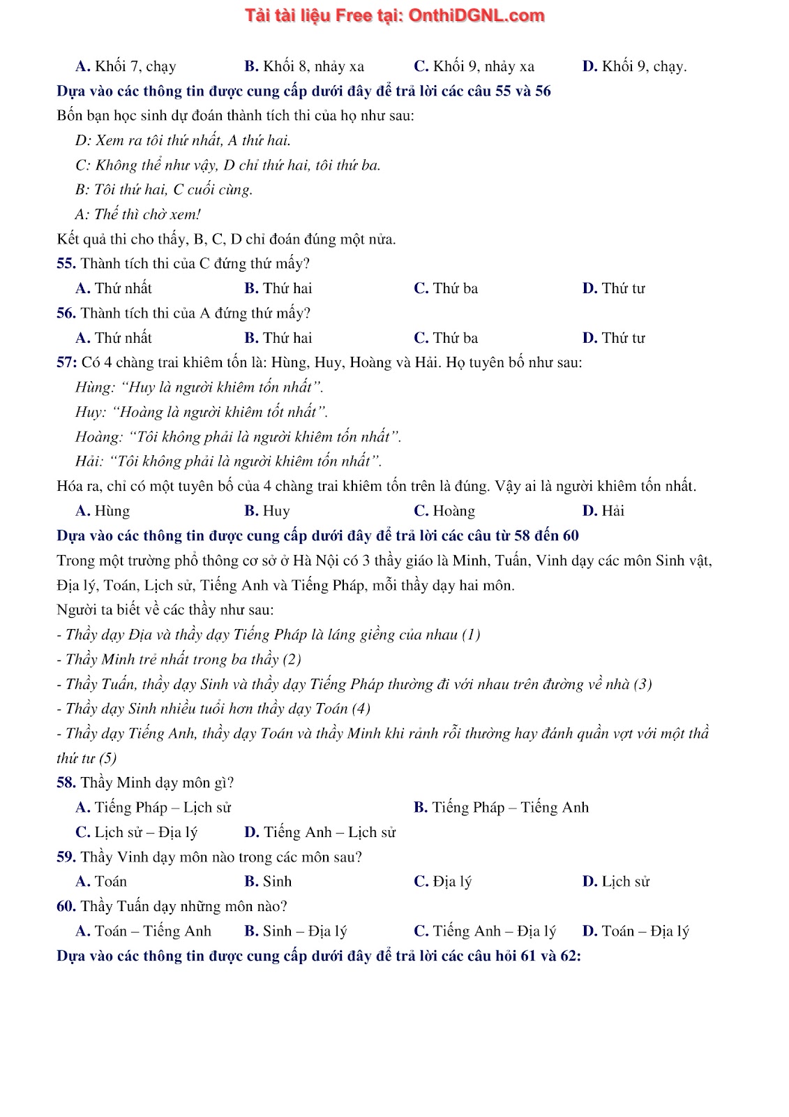 900 bài tập môn Toán - Ôn thi ĐGNL ĐHQG TP HCM Phần 14
