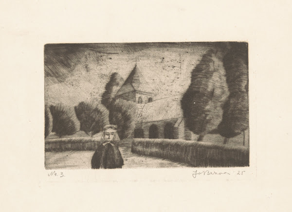 Meisje bij een kerk 1925