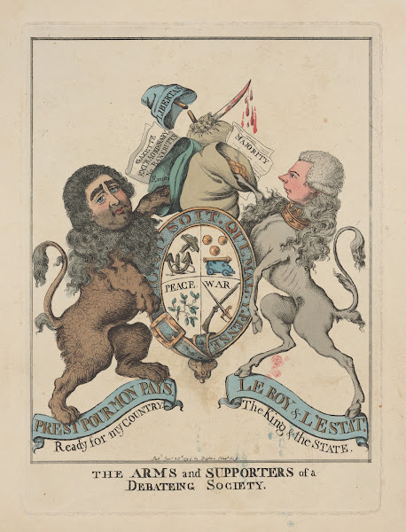 The arms and supporters of a debateing society 1798