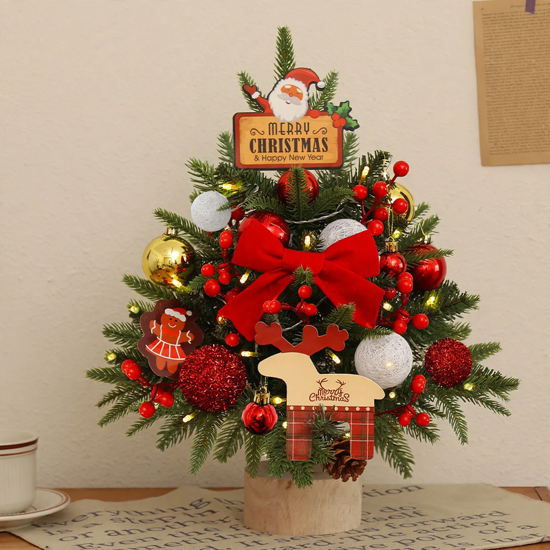 Compact PE Christmas tree with decoration set