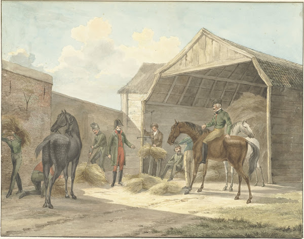 Uitdelen van hooi aan de Gardes dHonneur 1813 1815