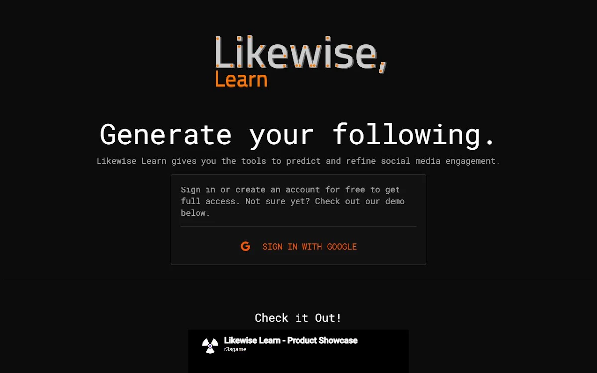 Captura de Likewise Learn