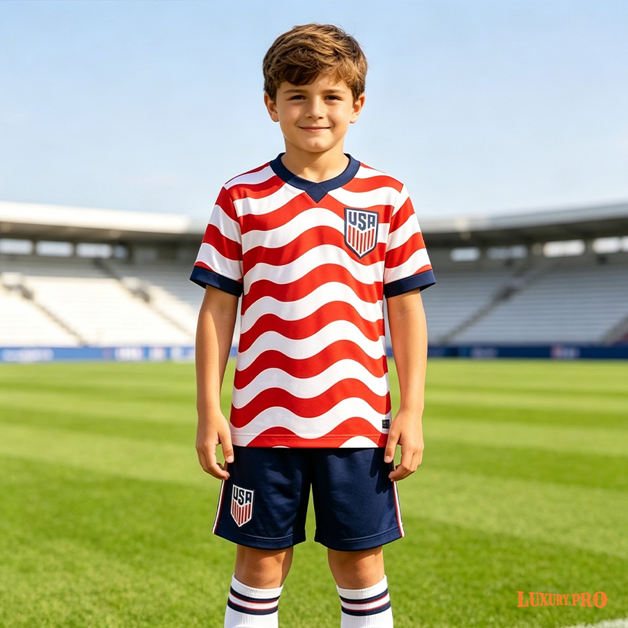 AOP TRB Kids Diamond Collar Soccer Jersey Set