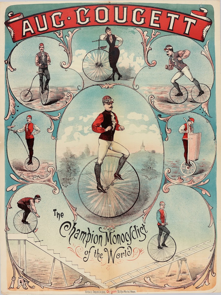 Aug Gougett The Champion Monocyclist Of The World 1888