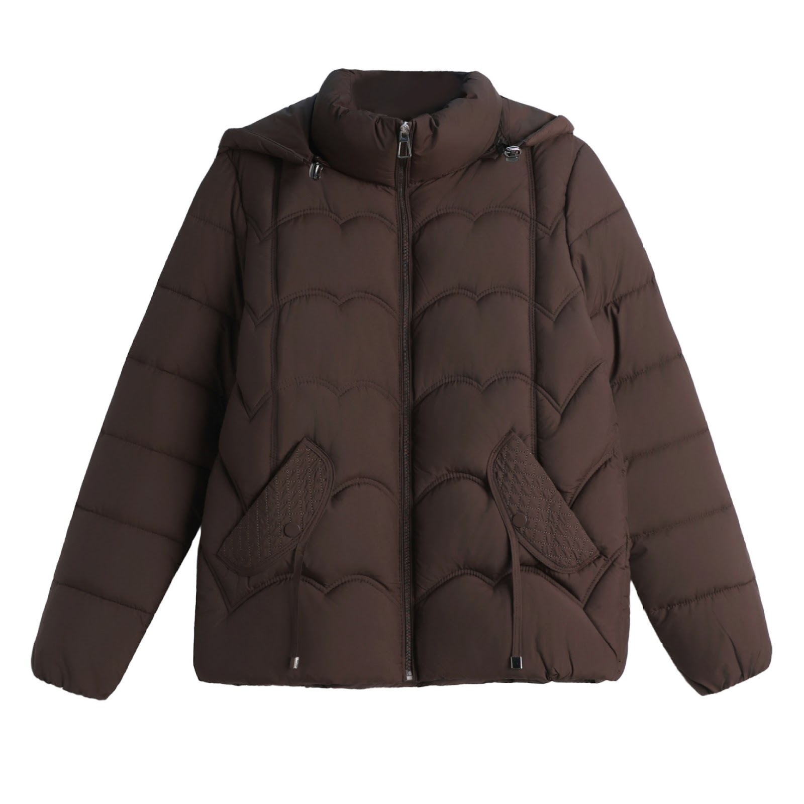 Short padded women's jacket for seniors