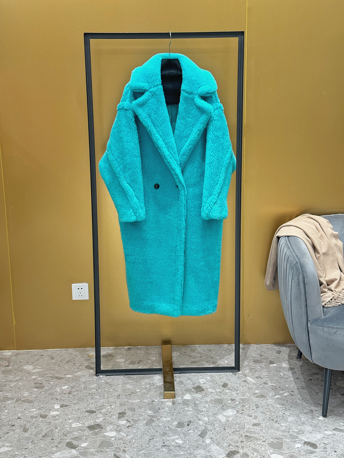 Women's winter coat, teddy look, long