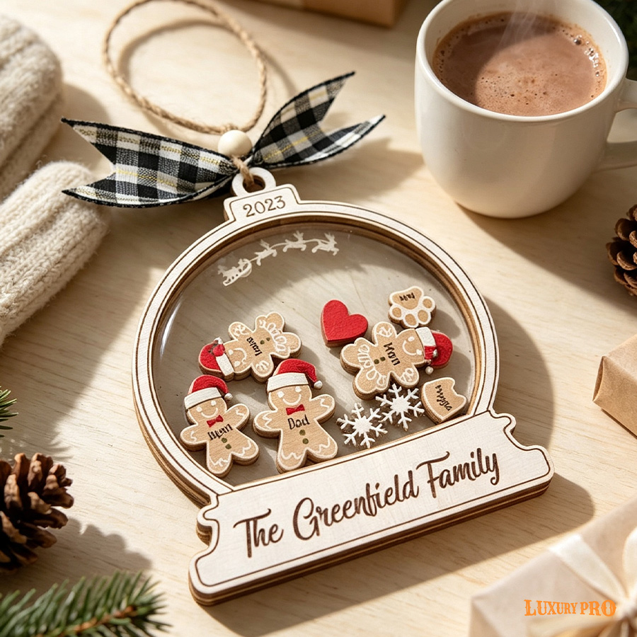 Double - layer Wooden Acrylic Pendant