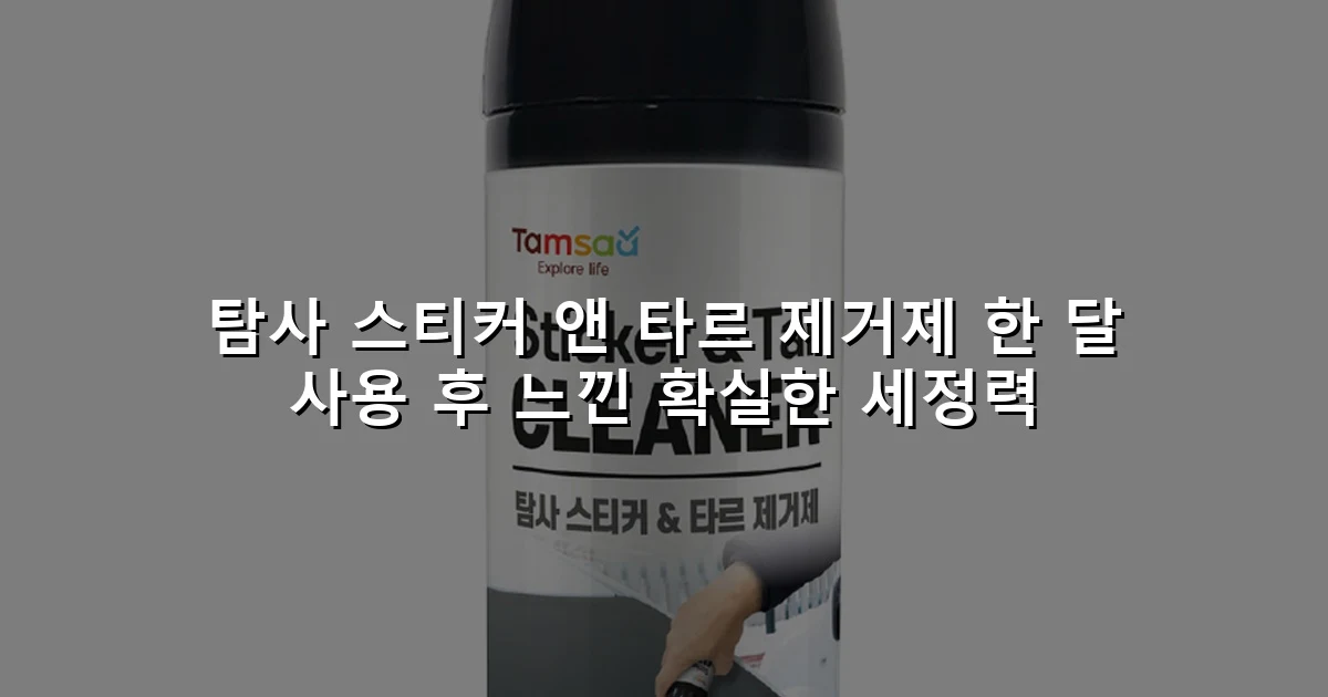 탐사 스티커 앤 타르 제거제 한 달 사용 후 느낀 확실한 세정력