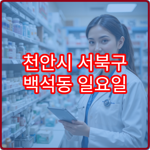 천안시 서북구 백석동 일요일 영업 당번 약국 위치 안내