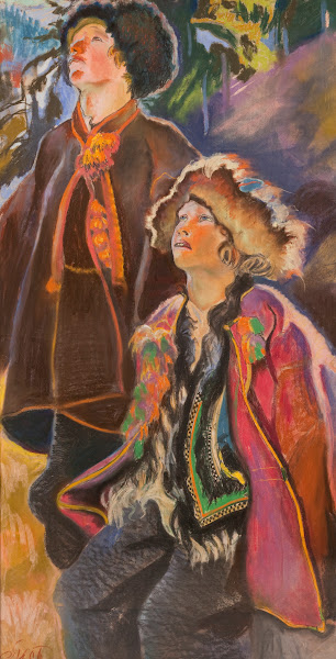 Palm Sunday  triptych Hutsul boys 1906