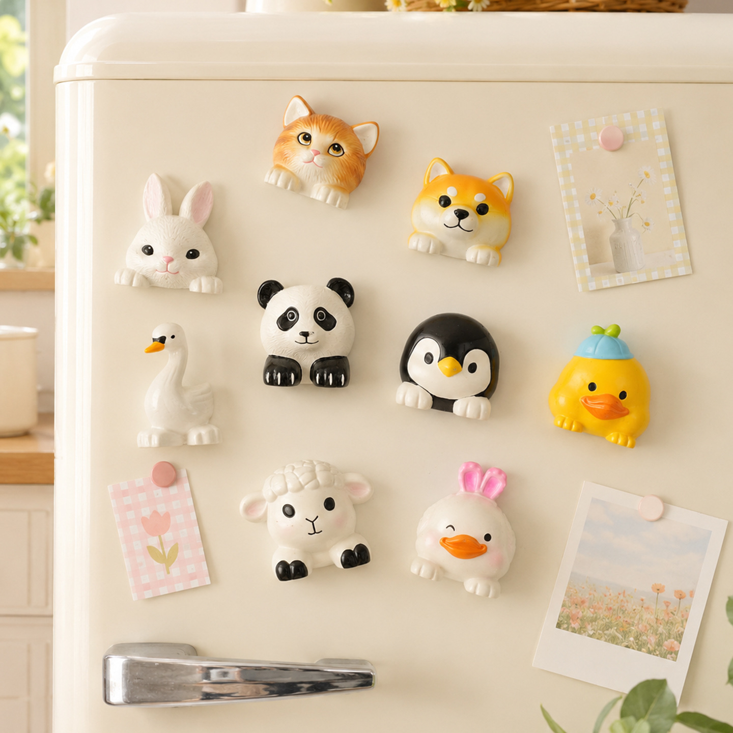 3D Animal Magnets made of resin, cute designs