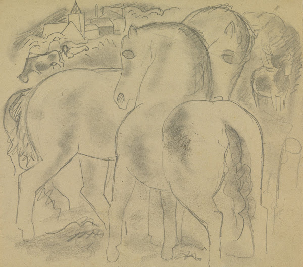 Landschap met paarden 20th century