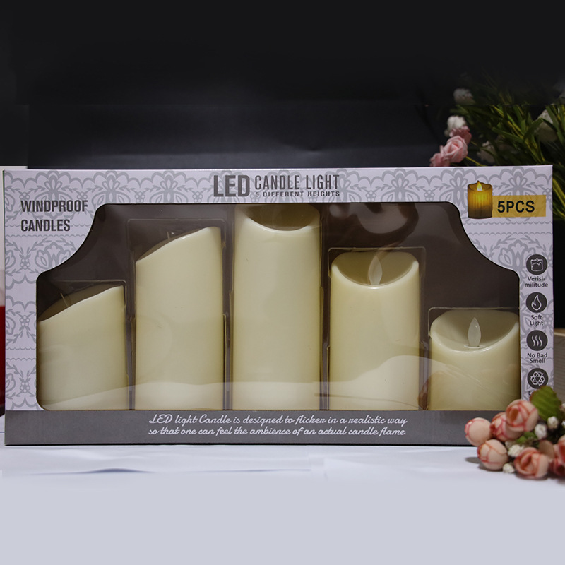 LED-Echtwachs-Optik Kerze, zylindrisch