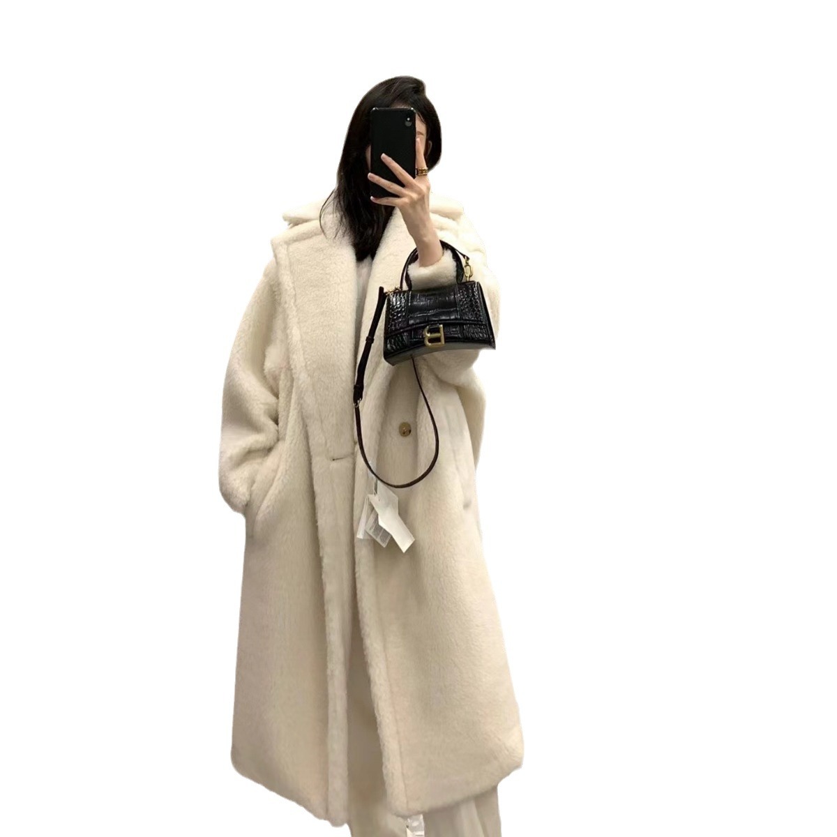 Teddy coat for women, long, various colors