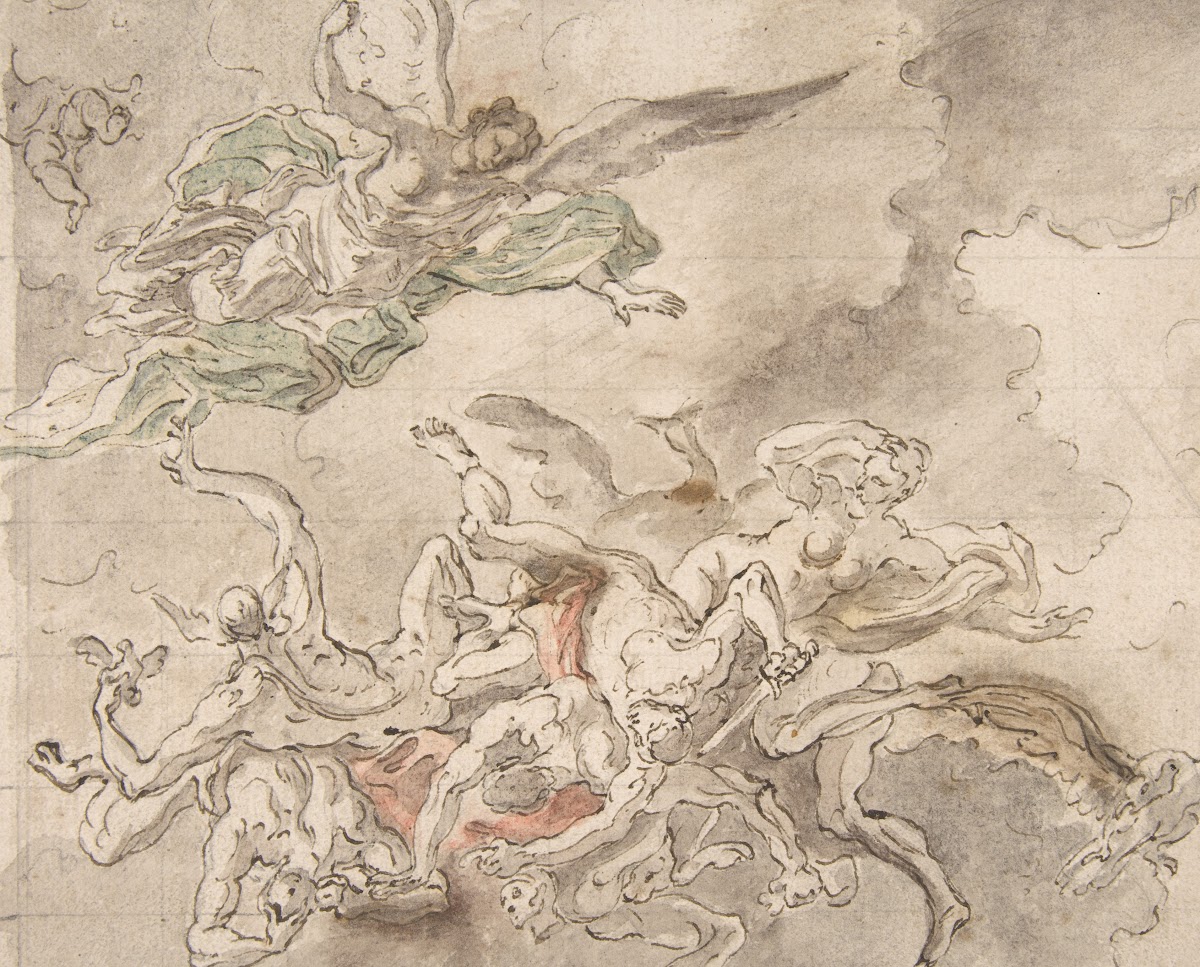 Study for the Fall of Simon Maqus S Paolo Maggiare Naples 1690 1690