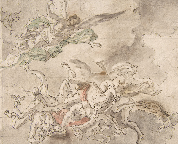 Study for the Fall of Simon Maqus S Paolo Maggiare Naples 1690 1690