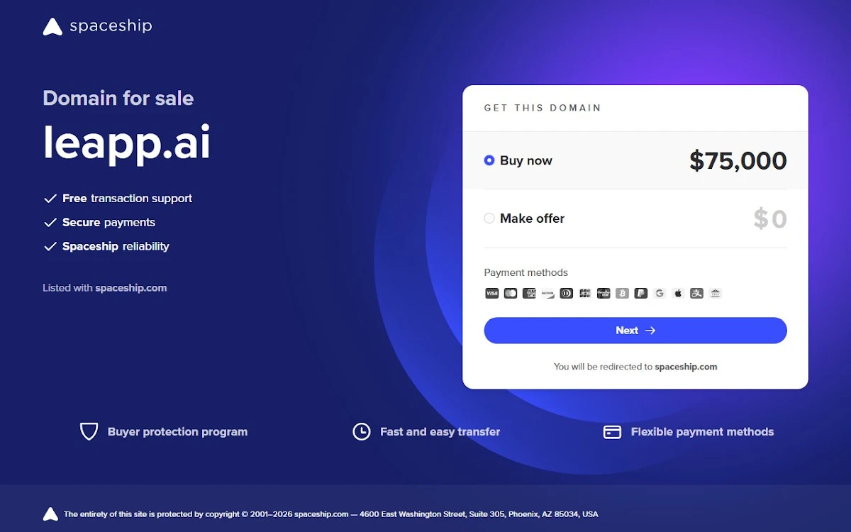 Captura de Leapp.ai