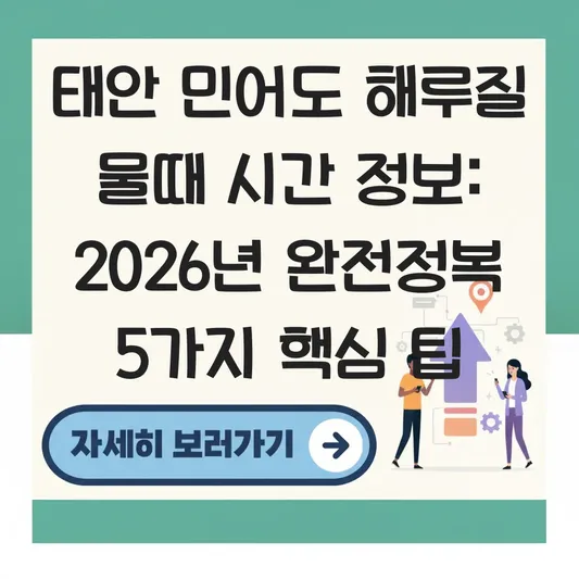 태안 민어도 해루질 물때 시간 정보
