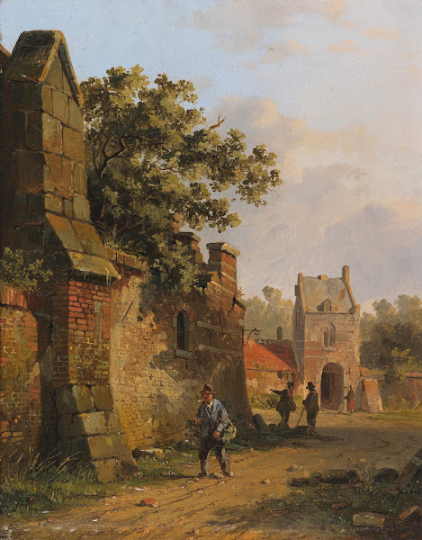 Figuren an einer Stadtmauer 1852 1855