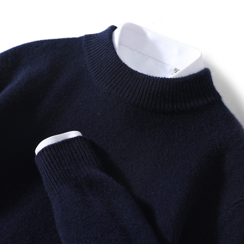 Herren-Wollpullover, Stehkragen, Business-Stil