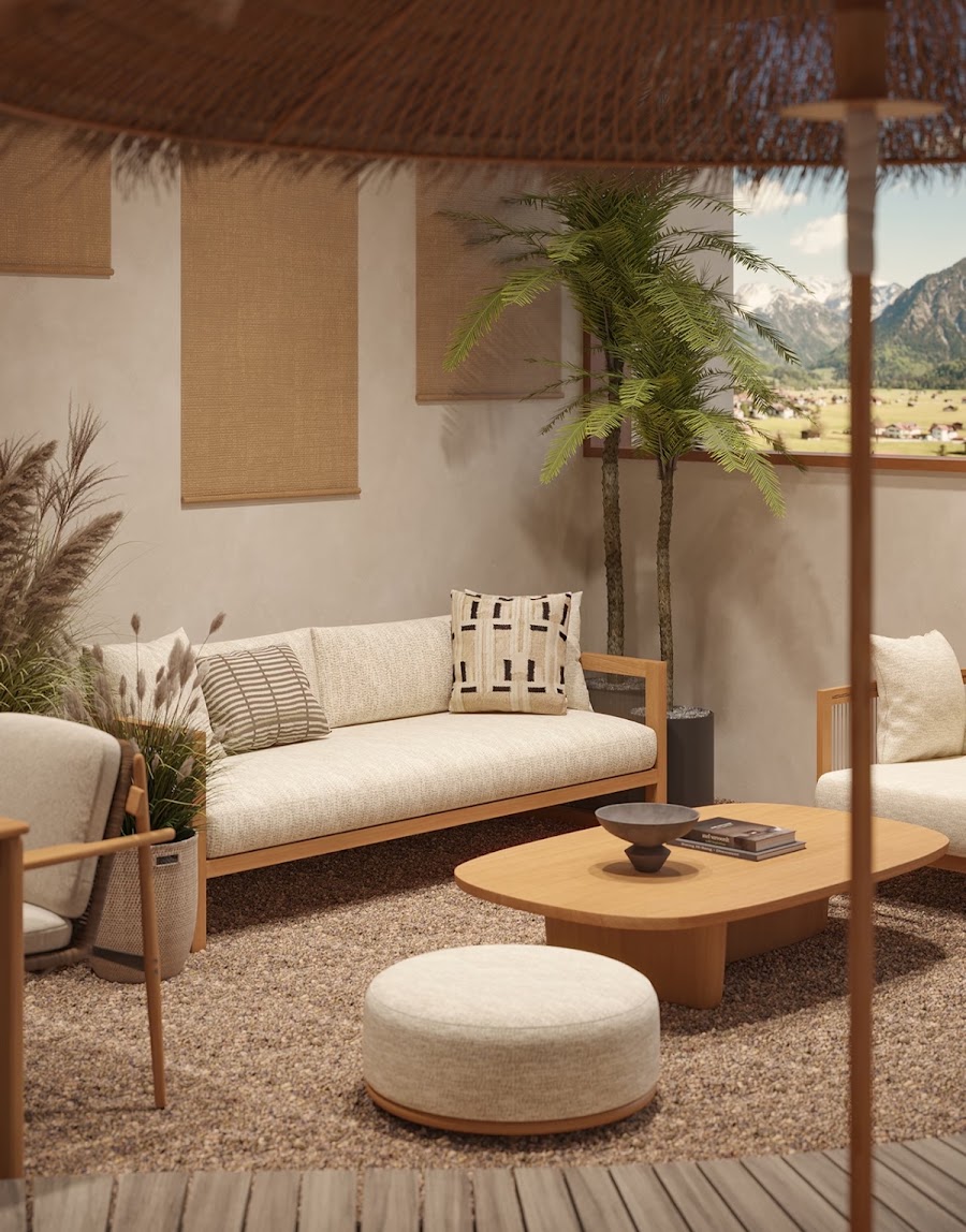 Outdoor rattan and patio furniture showroom at Canton Fair