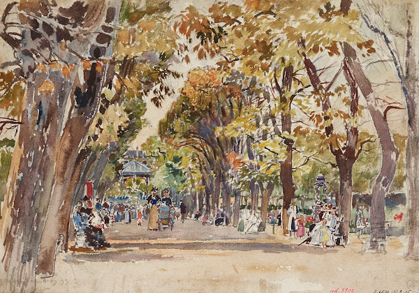 Jardin public à Paris en 1899 1899
