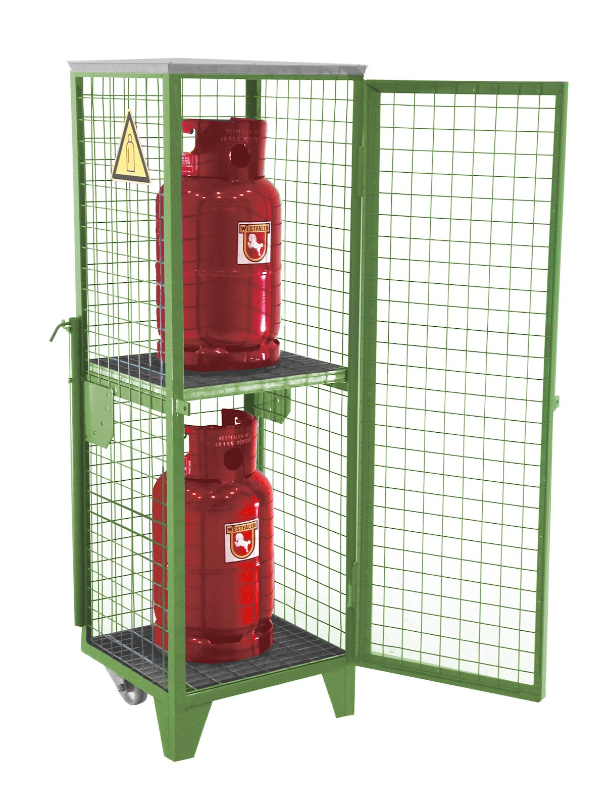 Gasflessen-depot GFD-R 2, gelakt, Resedagroen
