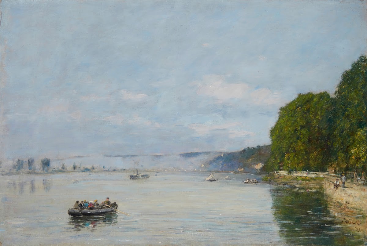 Caudebec en Caux Bateaux sur la Seine 1889